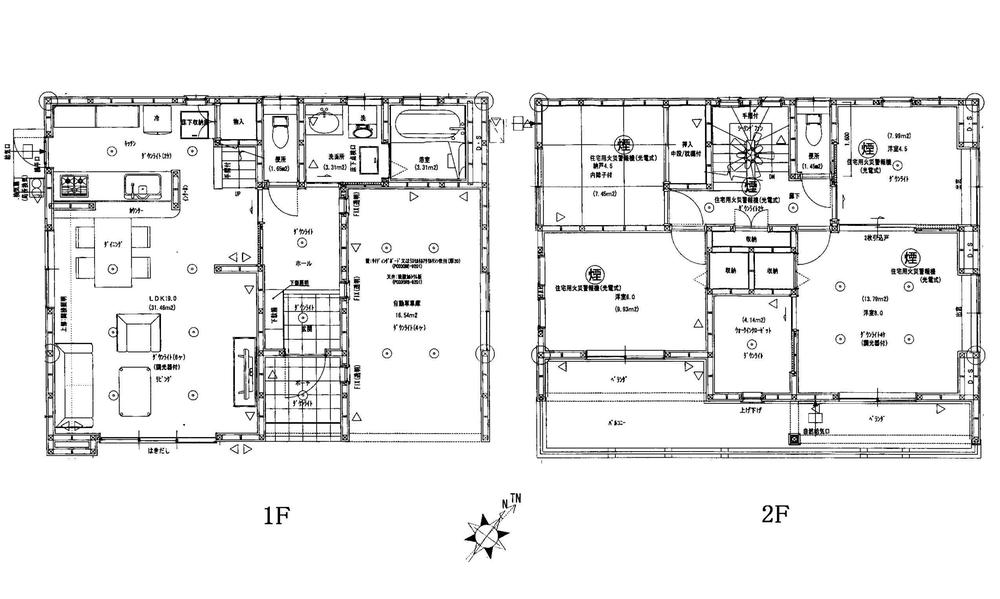 Floor plan. 32,800,000 yen, 3LDK + S (storeroom), Land area 183.46 sq m , Building area 119.22 sq m 1F  19LDK  Built-in garage 2F  8 Hiroshi  6 Hiroshi  4.5 Hiroshi  4.5 storeroom     WIC