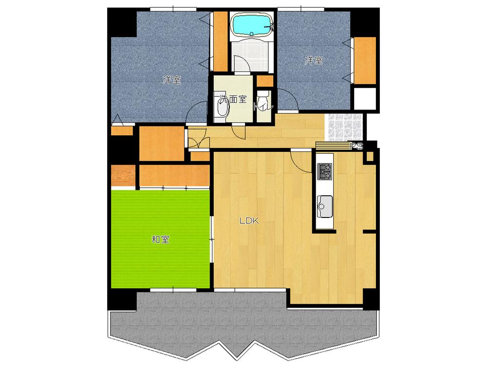 Floor plan. 4LDK, Price 15.8 million yen, Occupied area 93.58 sq m , Balcony area 22.14 sq m