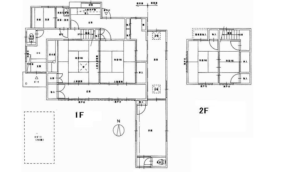 Floor plan. 13 million yen, 5K, Land area 262 sq m , Building area 128.28 sq m