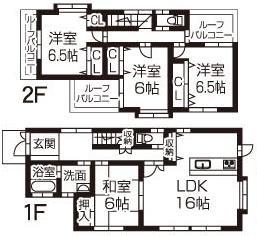Floor plan. 25,900,000 yen, 4LDK, Land area 175.94 sq m , Building area 105.99 sq m   Cute