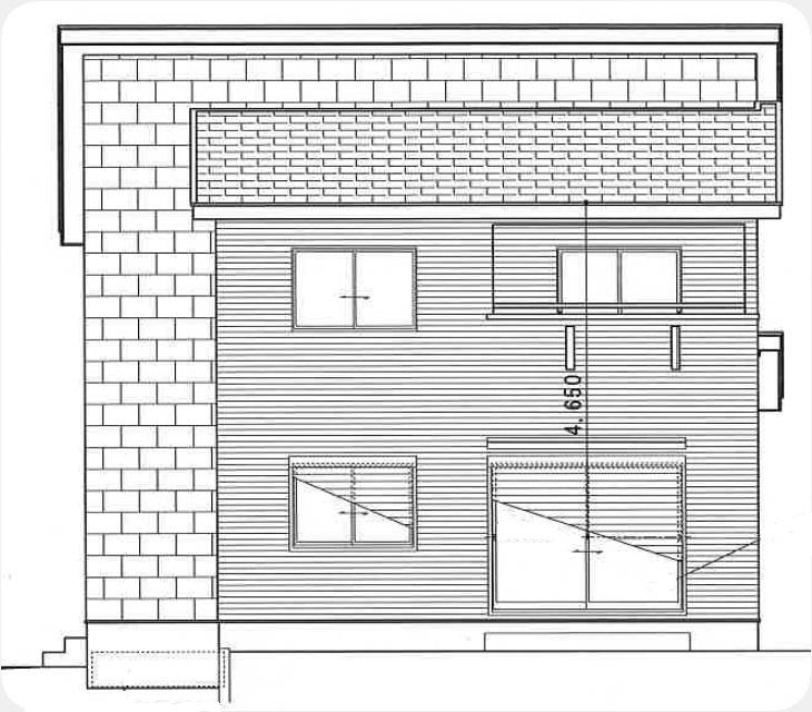 Rendering (appearance). South side elevational view