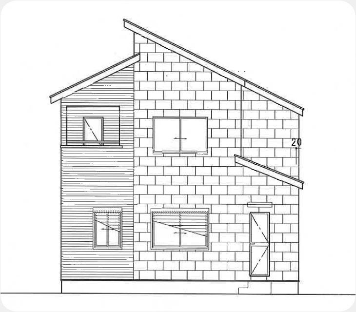 Rendering (appearance). East side elevational view