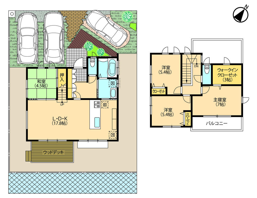 Floor plan. (5-23 city block 5), Price 32,950,000 yen, 4LDK, Land area 177.41 sq m , Building area 99.36 sq m