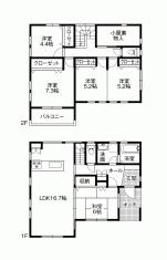 Floor plan. 25,800,000 yen, 5LDK, Land area 144.49 sq m , Building area 115.02 sq m