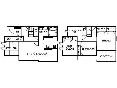 Floor plan. 32,800,000 yen, 4LDK, Land area 137.88 sq m , Building area 108.19 sq m   ※ Floor Plan current state priority