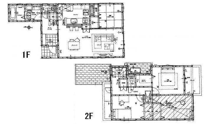 Floor plan. 26.7 million yen, 4LDK, Land area 142.8 sq m , Building area 106.4 sq m 1F 19.8LDK 4.5 sum 2F 6 Hiroshi 6.5 Hiroshi 7 Hiroshi toilet    Attic storage WIC