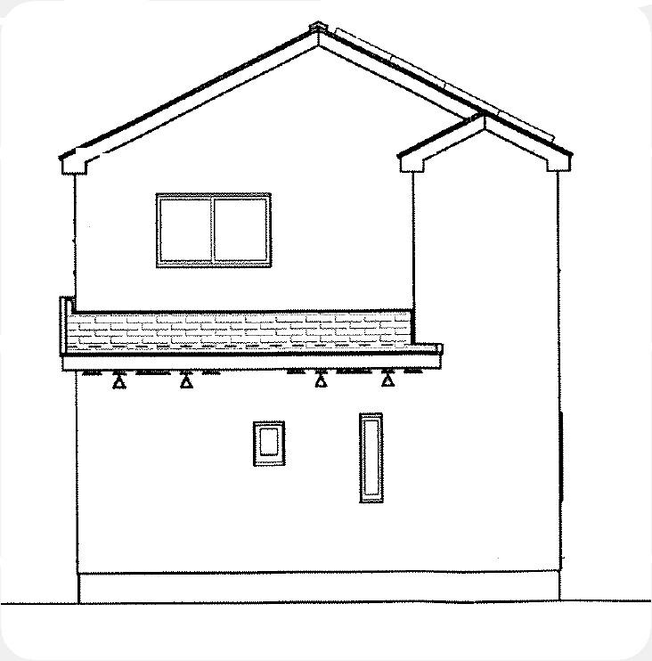 Rendering (appearance). West side elevational view