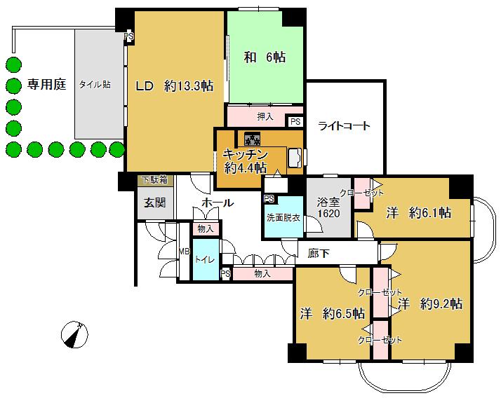 Floor plan. 4LDK, Price 16,900,000 yen, Footprint 110.38 sq m , Balcony area 3.47 sq m