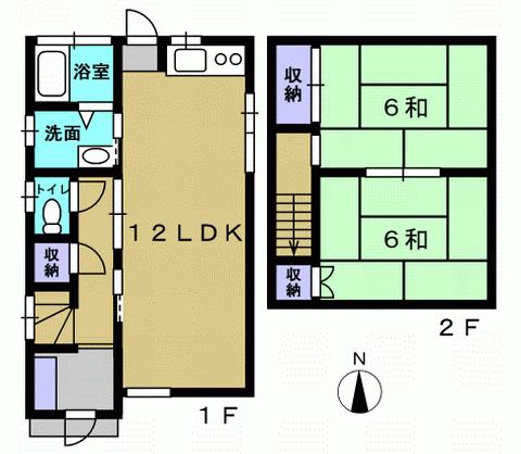 Floor plan. 10.8 million yen, 2LDK, Land area 81 sq m , Building area 56.23 sq m 2LDK