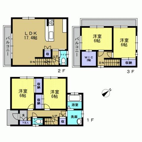 Floor plan. 27.5 million yen, 4LDK, Land area 101.12 sq m , Building area 103.5 sq m 4LDK