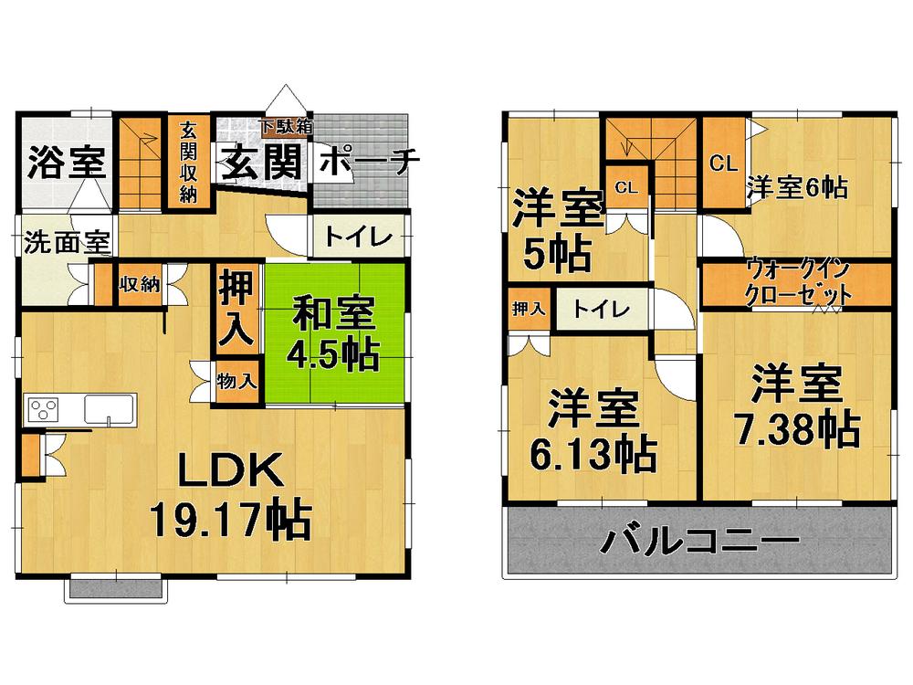 Floor plan. (No.5), Price 30,980,000 yen, 5LDK, Land area 120.24 sq m , Building area 99.63 sq m