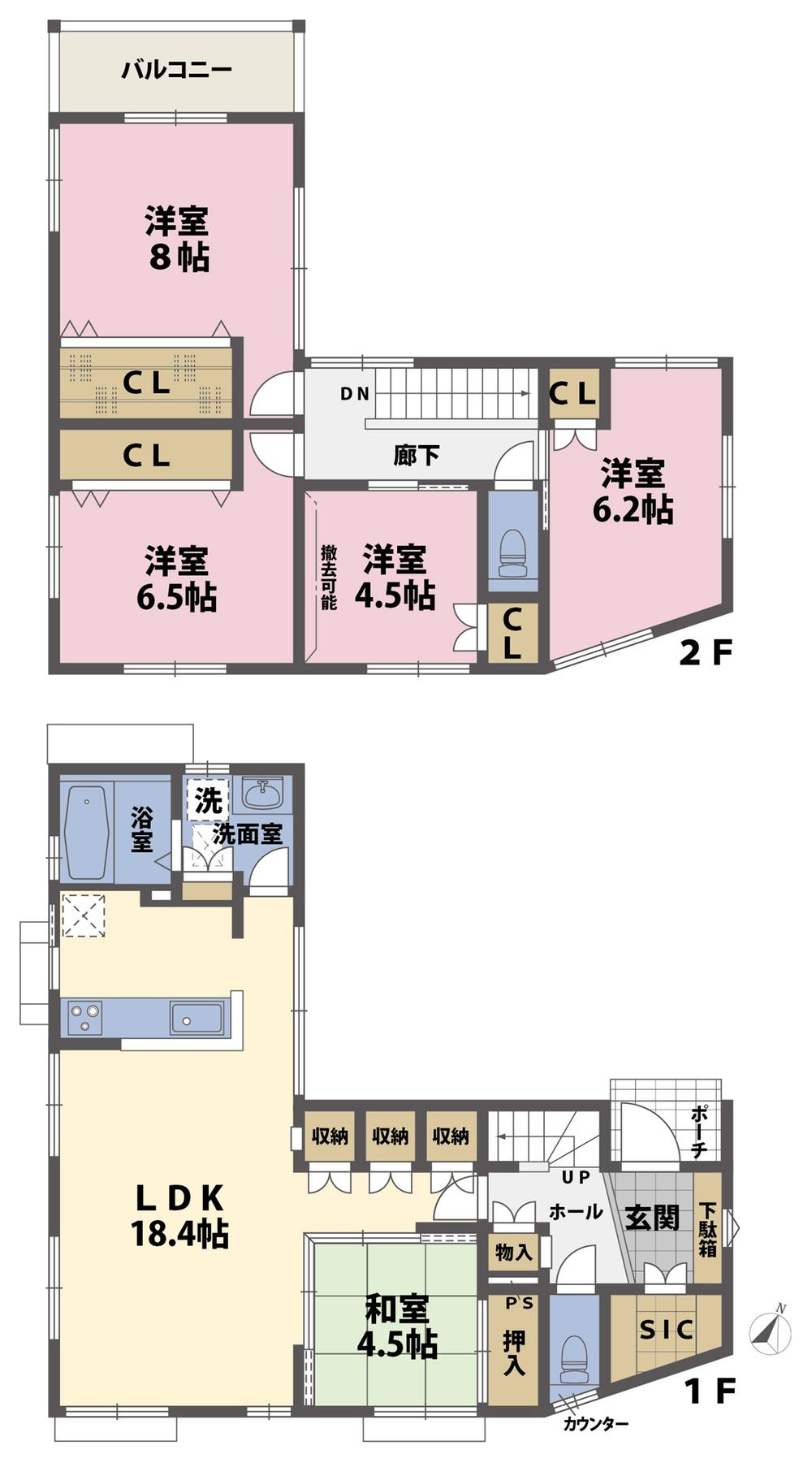 Floor plan. (No.4), Price 30,980,000 yen, 5LDK, Land area 148.76 sq m , Building area 115.82 sq m