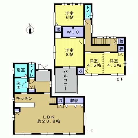 Floor plan. 18,800,000 yen, 4LDK, Land area 170.76 sq m , Building area 115.97 sq m 4LDK