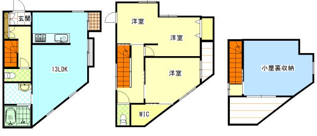 Floor plan. 22,300,000 yen, 3LDK + S (storeroom), Land area 75.69 sq m , Building area 74.52 sq m