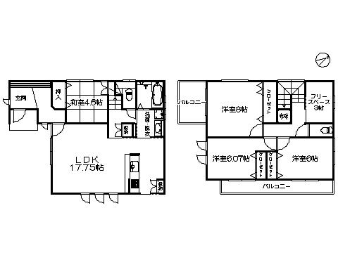 Floor plan. 32,900,000 yen, 4LDK, Land area 109.03 sq m , Building area 110.13 sq m   ※ Floor Plan current state priority