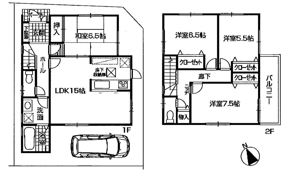 Floor plan. 32,800,000 yen, 4LDK, Land area 91.17 sq m , Building area 97.2 sq m