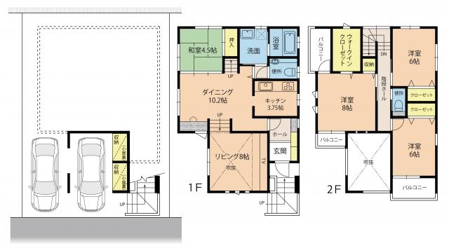 Floor plan. 24,800,000 yen, 4LDK, Land area 110.98 sq m , Building area 124.19 sq m