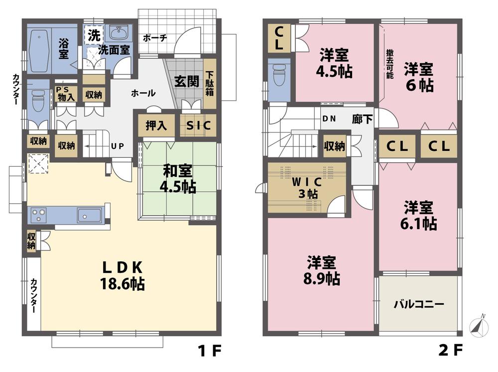 Floor plan. (No.3), Price 28,980,000 yen, 5LDK, Land area 124.56 sq m , Building area 119.02 sq m