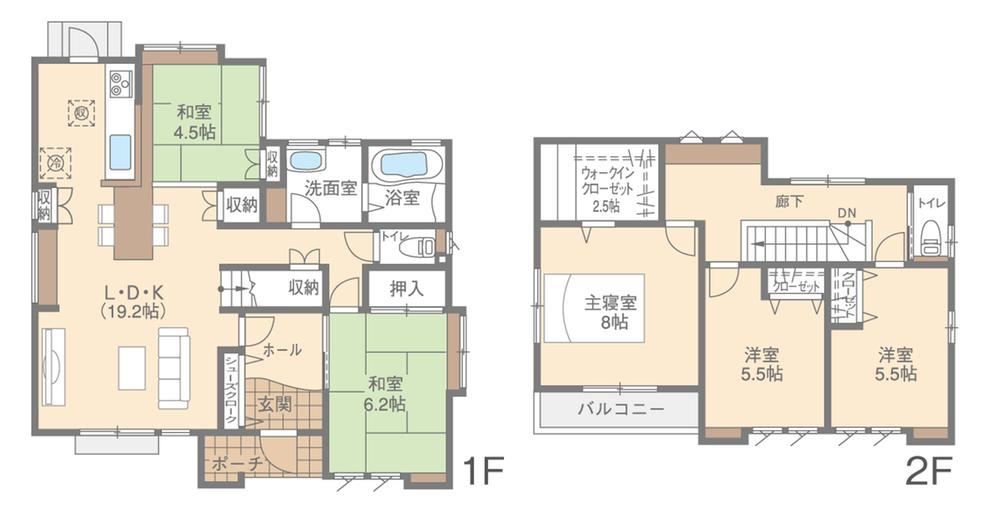 Floor plan. (2-2-3 Building), Price 27.5 million yen, 5LDK, Land area 212.42 sq m , Building area 122.14 sq m