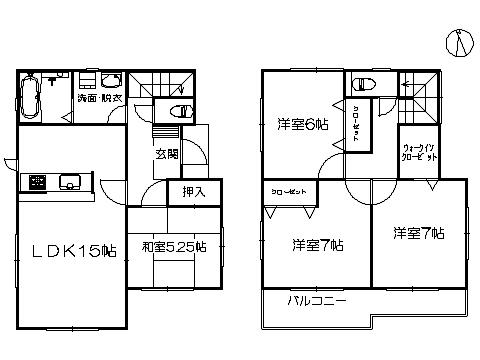 Floor plan. 26,300,000 yen, 4LDK, Land area 188.19 sq m , Building area 96.9 sq m   ※ Floor plan current state priority
