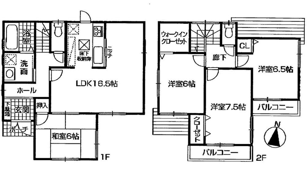 Floor plan. 24,800,000 yen, 4LDK, Land area 135.86 sq m , Building area 98.82 sq m