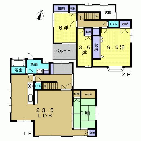 Floor plan. 19,800,000 yen, 4LDK, Land area 181.25 sq m , Building area 113.4 sq m 4LDK