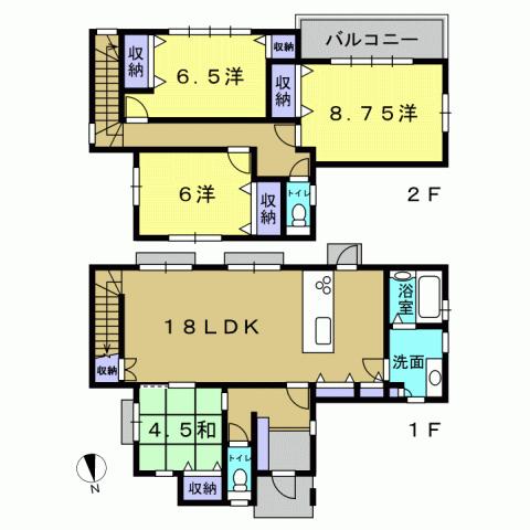 Floor plan. 22,800,000 yen, 4LDK, Land area 191.45 sq m , Building area 115.09 sq m 4LDK