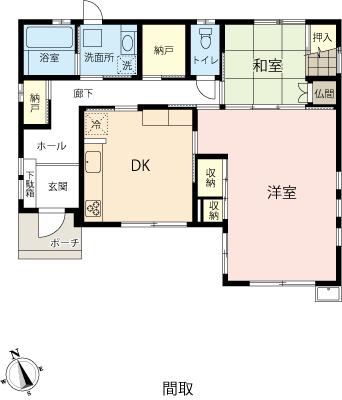 Floor plan. 25 million yen, 2DK + S (storeroom), Land area 178.86 sq m , Building area 74.81 sq m