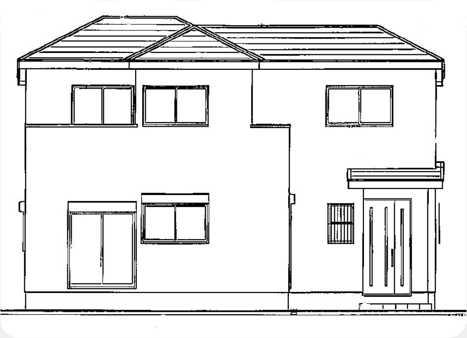 Rendering (appearance). South side elevational view