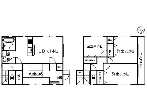 Floor plan. 29,800,000 yen, 4LDK, Land area 156.35 sq m , Building area 97.2 sq m   ※ Floor Plan current state priority