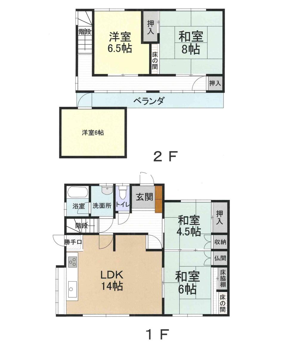 Floor plan. 16.8 million yen, 5LDK, Land area 165 sq m , Building area 100.6 sq m