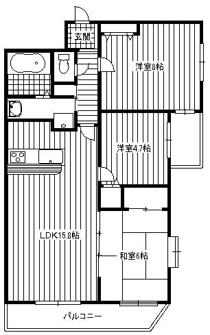 Floor plan. 3LDK, Price 16.8 million yen, Occupied area 74.32 sq m , Balcony area 14.18 sq m