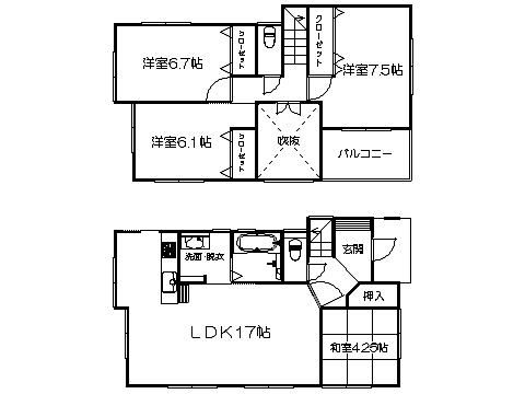 Floor plan. 31,900,000 yen, 4LDK, Land area 110.43 sq m , Building area 96.62 sq m   ※ Floor Plan current state priority