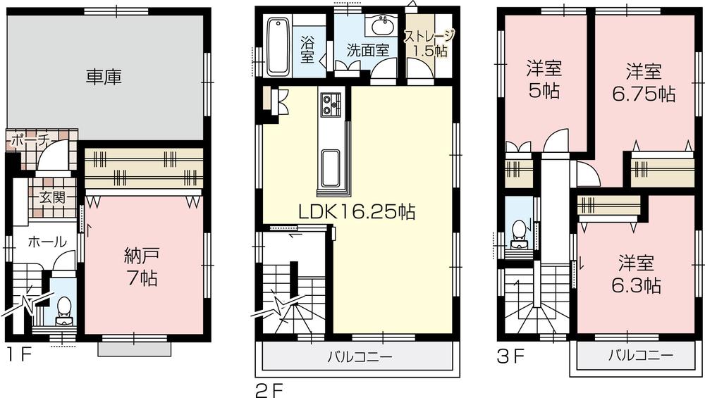 Floor plan. (No.2), Price 28,980,000 yen, 4LDK, Land area 95.31 sq m , Building area 102.59 sq m
