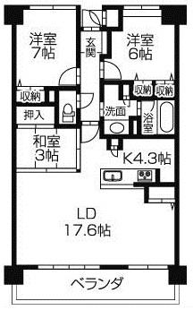 Floor plan. 3LDK, Price 22.5 million yen, Occupied area 83.06 sq m , Balcony area 15 sq m