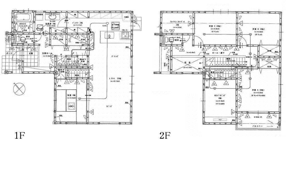 Floor plan. 36,800,000 yen, 4LDK + 2S (storeroom), Land area 185.39 sq m , Building area 144.49 sq m 1F 20LDK 6 Japanese-style room pantry toilet 2F 8 Hiroshi 6 Hiroshi 6 Hiroshi WIC toilet    6 Second Living