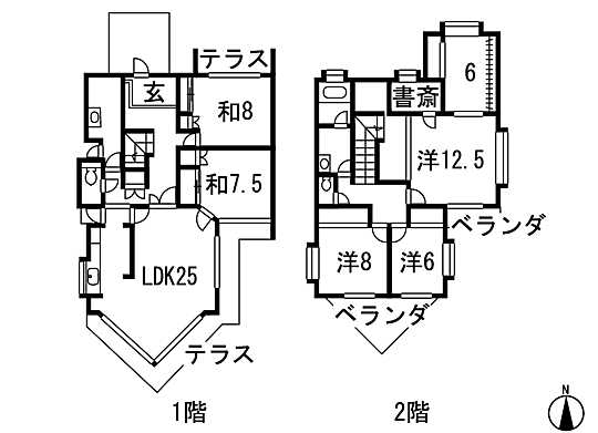 Floor plan. 57,800,000 yen, 5LDK + S (storeroom), Land area 331.8 sq m , Building area 183.95 sq m 5LDK + S
