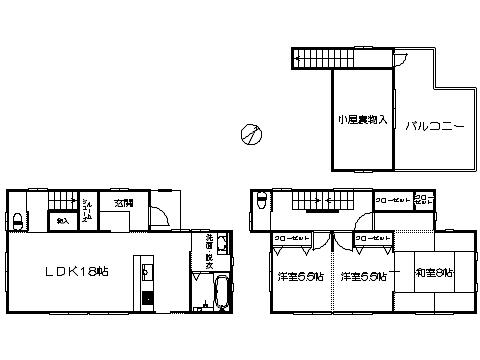 Floor plan. 35,800,000 yen, 3LDK, Land area 110.41 sq m , Building area 96.04 sq m   ※ Floor Plan current state priority