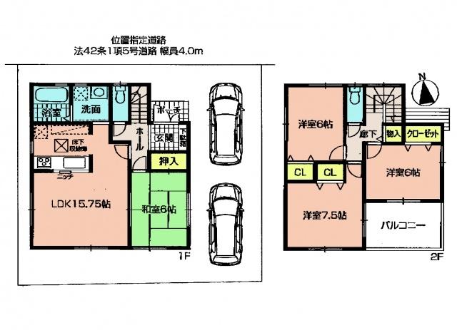 Floor plan. 30,800,000 yen, 4LDK, Land area 113.87 sq m , Building area 95.58 sq m