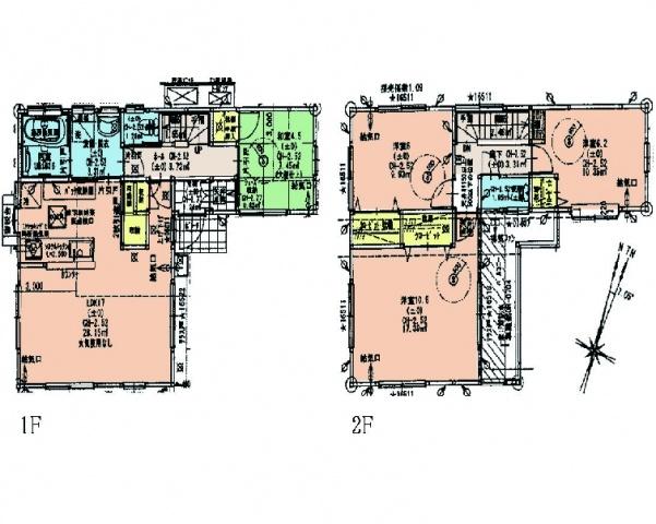Floor plan. 27,800,000 yen, 4LDK, Land area 108.13 sq m , Building area 103.01 sq m
