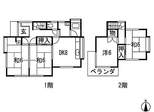 Floor plan. 6 million yen, 4DK, Land area 171.69 sq m , Building area 78.66 sq m