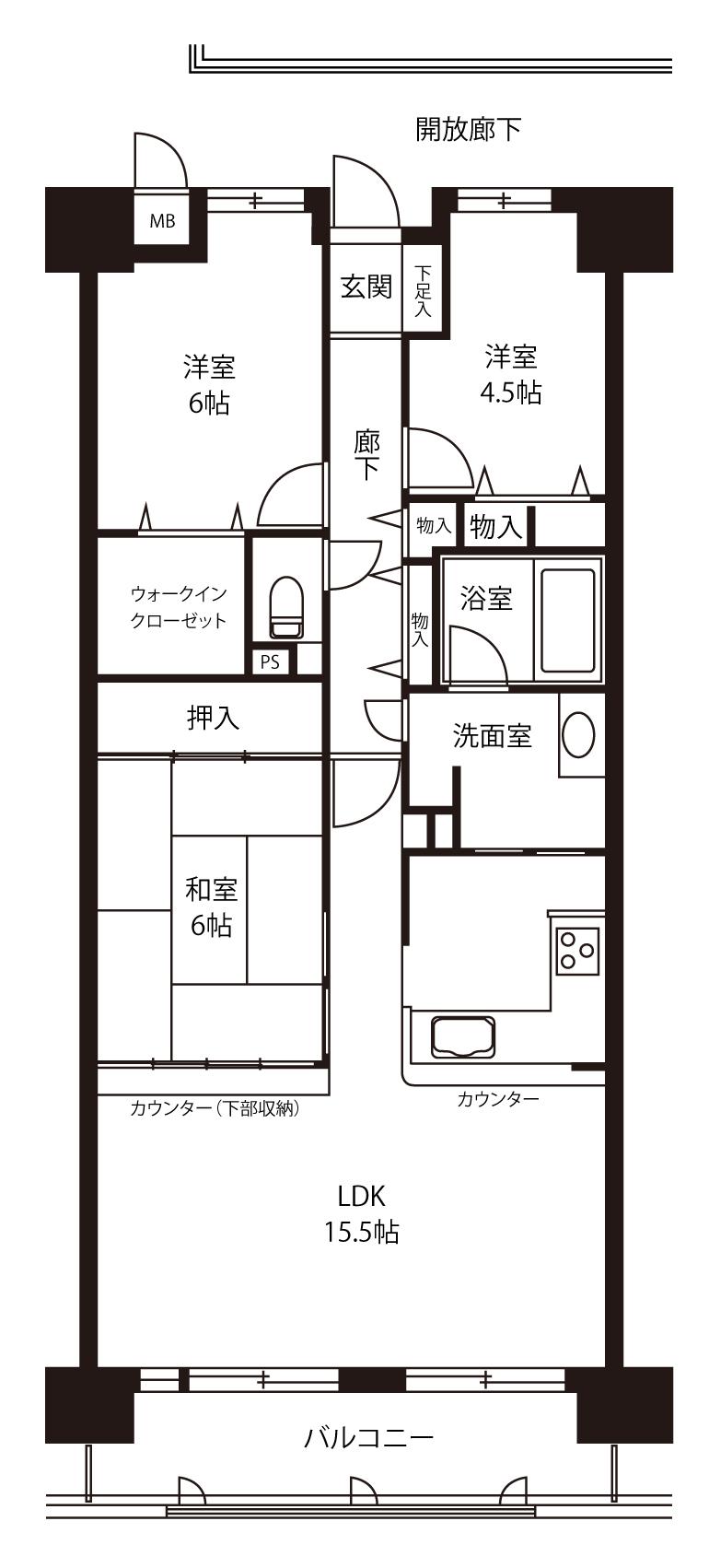 Floor plan. 3LDK, Price 17,900,000 yen, Occupied area 81.85 sq m , Balcony area 9 sq m south-facing ・ View is also good ◎
