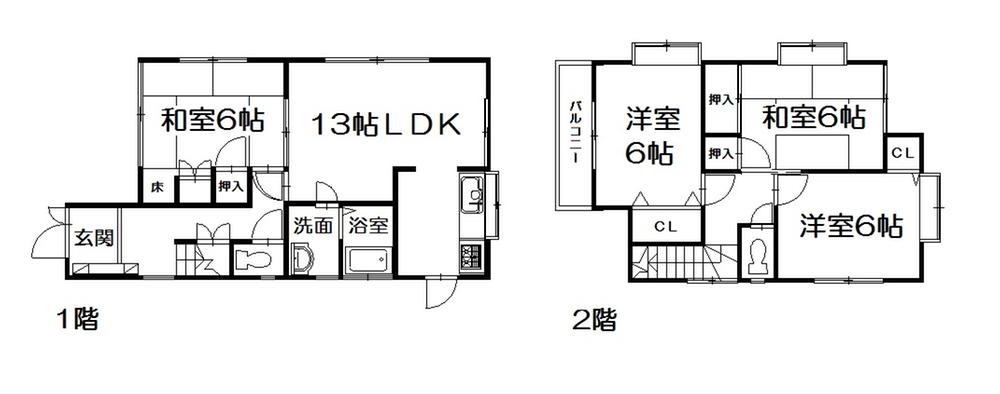 Floor plan. 14.8 million yen, 4LDK, Land area 107.5 sq m , Building area 91.06 sq m 4LDK