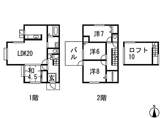 Floor plan. 26,800,000 yen, 4LDK, Land area 188.91 sq m , Building area 115.93 sq m 4LDK