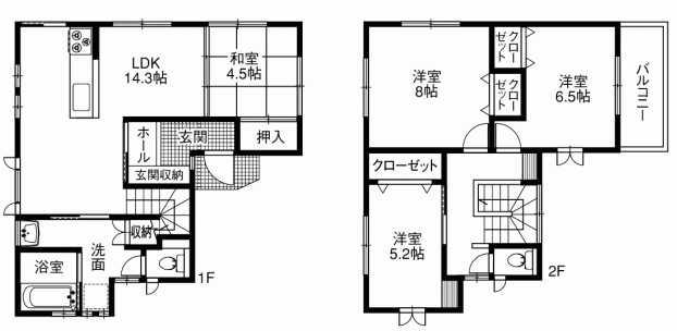 Floor plan. 26,800,000 yen, 4LDK, Land area 103.07 sq m , Building area 97.71 sq m 16LDK Second floor 3 rooms