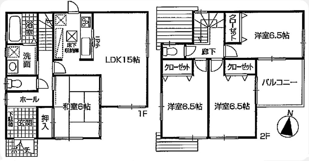 Floor plan. (1), Price 24,800,000 yen, 4LDK, Land area 135.68 sq m , Building area 96.39 sq m