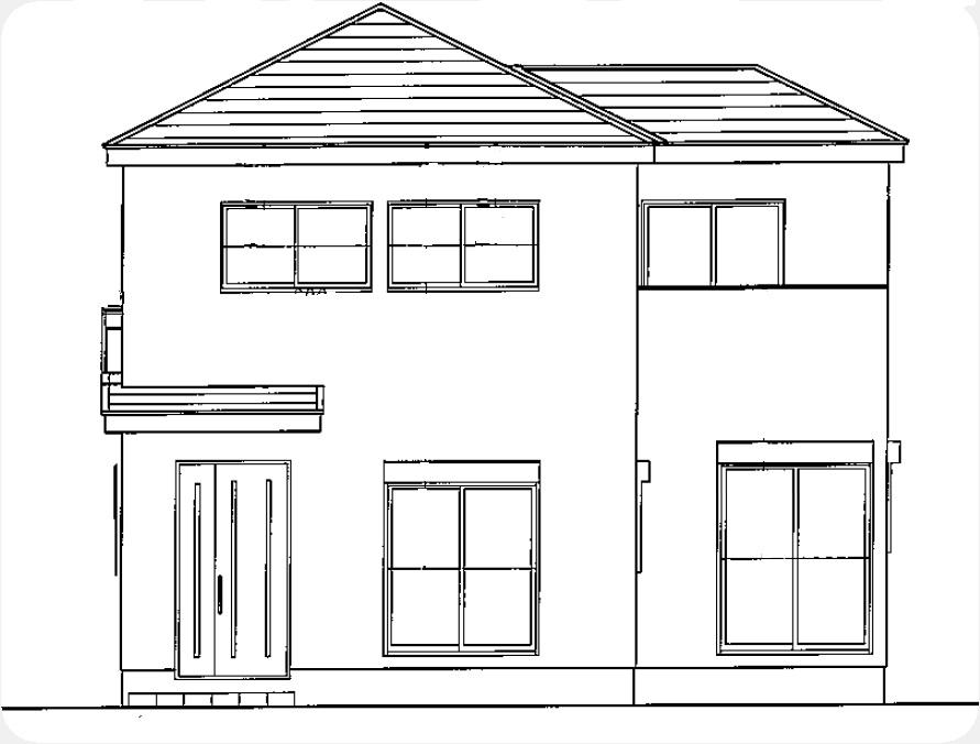 Rendering (appearance). 1 Building South side elevational view