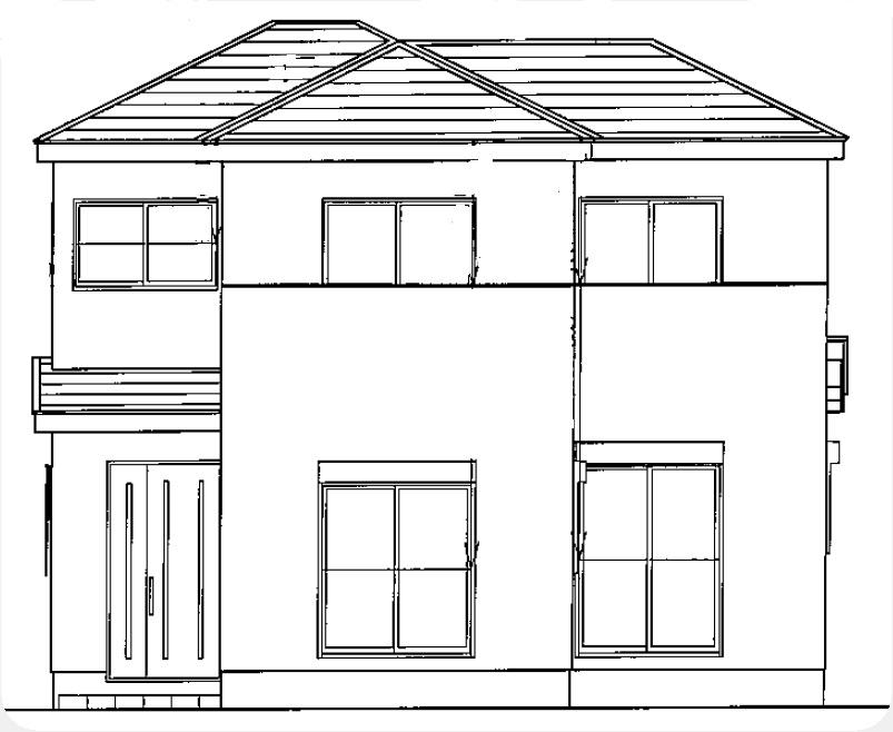 Rendering (appearance). 4 Building South side elevational view
