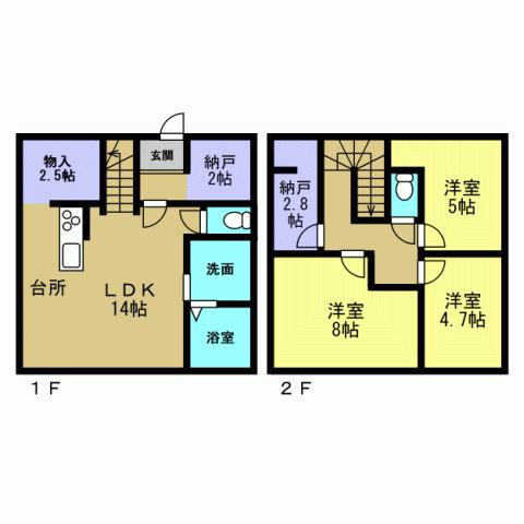 Floor plan. 17.6 million yen, 3LDK + 2S (storeroom), Land area 174.14 sq m , Building area 98 sq m 4LDK + S