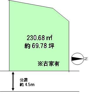 Compartment figure. Land price 11,980,000 yen, Land area 230.68 sq m